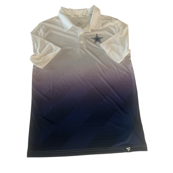 Dallas Cowboys Men's Medium Fanatics White Blue Gradient Polo Shirt - Picture 6 of 12